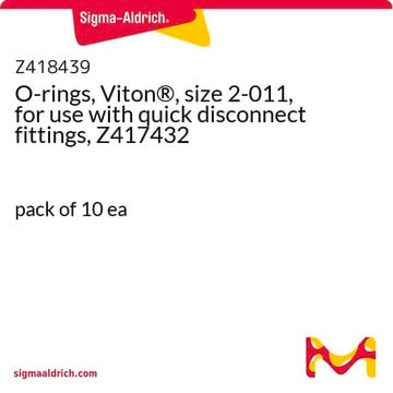 O-rings, Viton&#174;, size 2-011, for use with quick disconnect fittings, Z417432 pack of 10&#160;ea