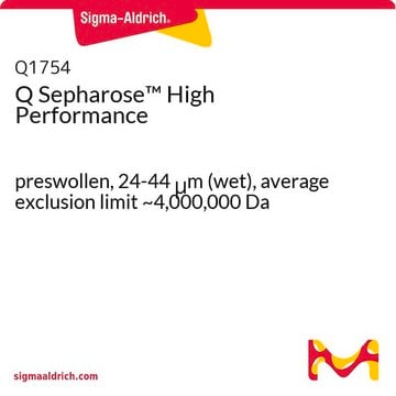 Q Sepharose&#8482; preswollen, 24-44&#160;&#956;m (wet), average exclusion limit ~4,000,000&#160;Da