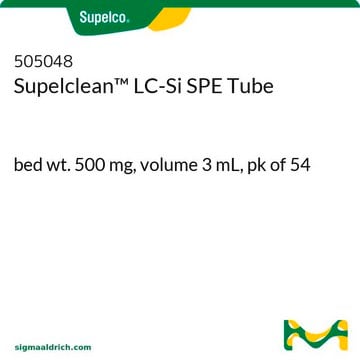 Tubo de SPE Supelclean&#8482; LC-Si bed wt. 500&#160;mg, volume 3&#160;mL, pk of 54