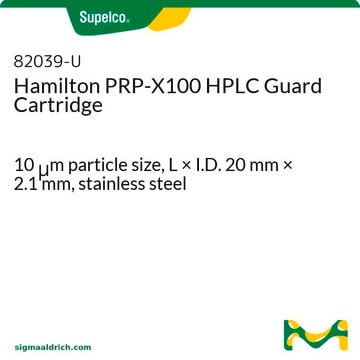 Hamilton PRP-X100 HPLC ガードカートリッジ 10&#160;&#956;m particle size, L × I.D. 20&#160;mm × 2.1&#160;mm, stainless steel