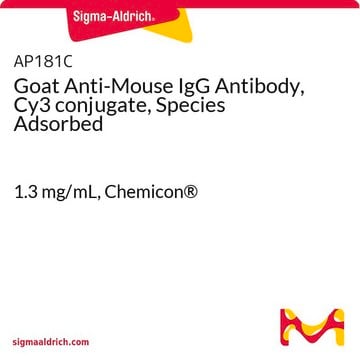 Goat Anti-Mouse IgG Antibody, Cy3 conjugate, Species Adsorbed 1.3&#160;mg/mL, Chemicon&#174;