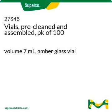 Flacons (vials), pré-nettoyés et assemblés, pack&nbsp;de&nbsp;100 volume 7&#160;mL, amber glass vial