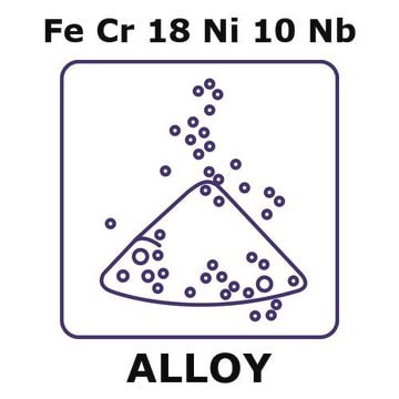 Stainless Steel - AISI 347 alloy, FeCr18Ni10Nb powder, 45micron max. particle size, atomized, 200g, 99.999%