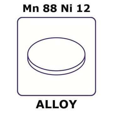 Manganese-nickel alloy, Mn88Ni12 foil, 6mm disks, 0.125mm thickness, as rolled