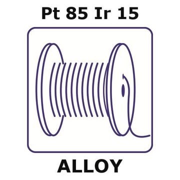 Platinum/Iridium wire, Pt85%/Ir 15%, 1.0&#160;mm diameter, length 0.2 m, temper as drawn