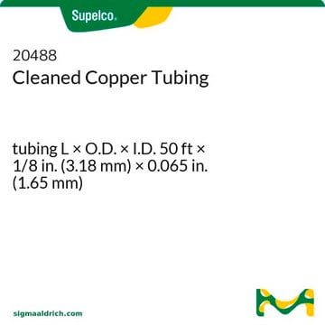 洗浄済み銅管 tubing L × O.D. × I.D. 50&#160;ft × 1/8&#160;in. (3.18&#160;mm) × 0.065&#160;in. (1.65&#160;mm)