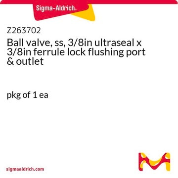 Ball valve, ss, 3/8in ultraseal x 3/8in ferrule lock flushing port &amp; outlet pkg of 1&#160;ea