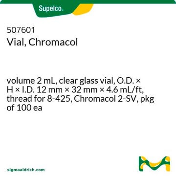 Chromacol Vial volume 2&#160;mL, clear glass vial, O.D. × H × I.D. 12&#160;mm × 32&#160;mm × 4.6&#160;mL/ft, thread for 8-425, Chromacol 2-SV, pkg of 100&#160;ea