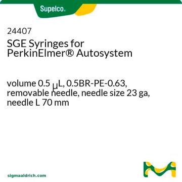 SGE Syringes for PerkinElmer&#174; Autosystem volume 0.5&#160;&#956;L, 0.5BR-PE-0.63, removable needle, needle size 23 ga, needle L 70&#160;mm