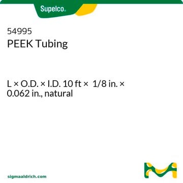 Tuyau en PEEK L × O.D. × I.D. 10&#160;ft × 1/8&#160;in. × 0.062&#160;in., natural