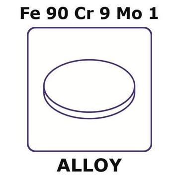 Iron-Chromium-Molybdenum alloy, Fe90Cr9Mo1 foil, 25mm disks, 0.007mm thickness, as rolled