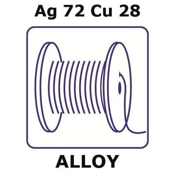 Silver-copper alloy, Ag72Cu28 5m wire, 0.25mm diameter, as drawn