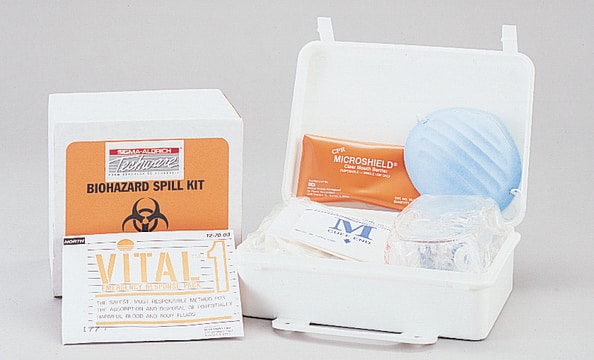 Biohazard spill kit Disposable, L × W × D 7 1/4&#160;in. × 6 1/2&#160;in. × 5 1/4&#160;in.