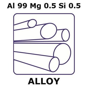 Aluminum-magnesium-silicon alloy, Al99Mg0.5Si0.5 200mm rod, 5.0mm diameter