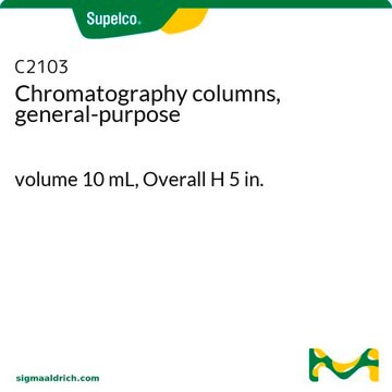 Colonnes de chromatographie, utilisation générale volume 10&#160;mL, Overall H 5&#160;in.