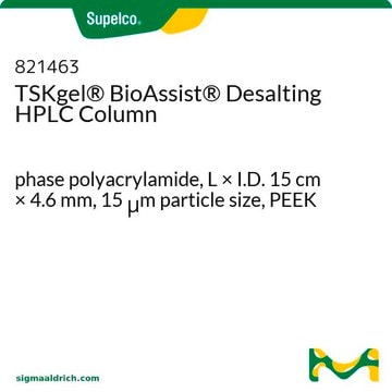 TSKgel&#174; BioAssist&#174; Desalting HPLC Column phase polyacrylamide, L × I.D. 15&#160;cm × 4.6&#160;mm, 15&#160;&#956;m particle size, PEEK