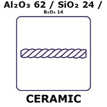 Alumina/Silica/Boria fiber, Al2O3 62%/SiO2 24%/B2O3 14%, tex number 100, length 1 m, filament diameter 0.011mm