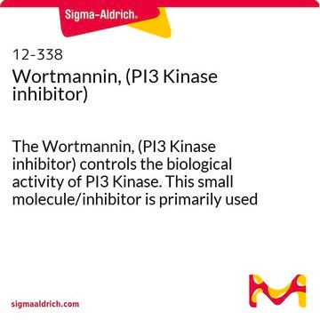 Wortmannine (inhibiteur de la PI3&nbsp;kinase) The Wortmannin, (PI3 Kinase inhibitor) controls the biological activity of PI3 Kinase. This small molecule/inhibitor is primarily used for Biochemicals applications.