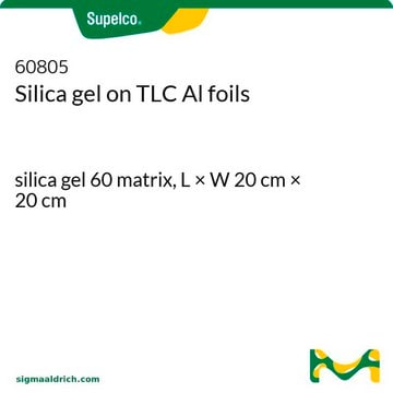 Gel de silice sur feuilles de CCM/TLC en aluminium silica gel 60 matrix, L × W 20&#160;cm × 20&#160;cm