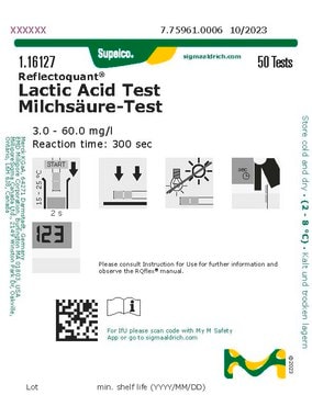 Test dell’acido lattico reflectometric, 3.0-60.0&#160;mg/L (lactic acid), for use with REFLECTOQUANT&#174;