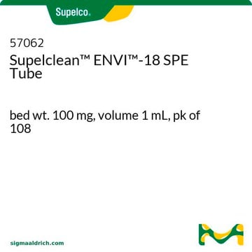 Tube&nbsp;SPE Supelclean&#8482; ENVI&#8482;-18 bed wt. 100&#160;mg, volume 1&#160;mL, pk of 108