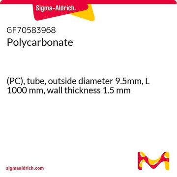 Polycarbonate (PC), tube, outside diameter 9.5mm, L 1000&#160;mm, wall thickness 1.5&#160;mm