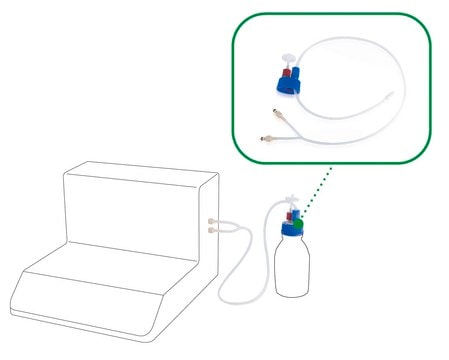 Double connection kit for GL45 bottle for use with easySpiral (platers), pkg of 1&#160;sets