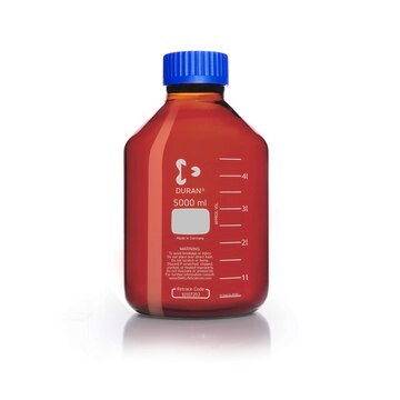 Duran&#174; amber GLS 80 wide mouth graduated laboratory bottles capacity 5,000&#160;mL, with cap