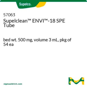 Tube&nbsp;SPE Supelclean&#8482; ENVI&#8482;-18 bed wt. 500&#160;mg, volume 3&#160;mL, pkg of 54&#160;ea