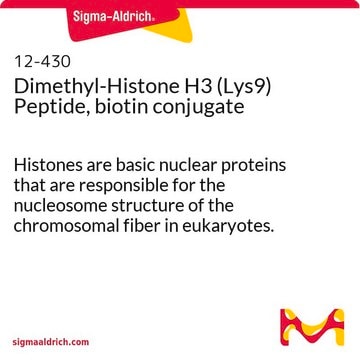 Dimethyl-Histone H3 (Lys9) Peptide, biotin conjugate Histones are basic nuclear proteins that are responsible for the nucleosome structure of the chromosomal fiber in eukaryotes.