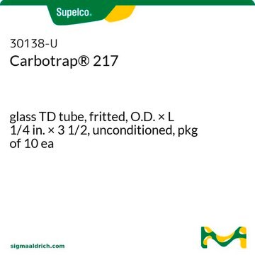 Carbotrap&#174; 217 glass TD tube, fritted, O.D. × L 1/4&#160;in. × 3 1/2, unconditioned, pkg of 10&#160;ea