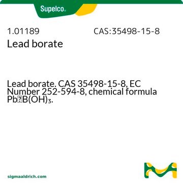 Lead borate Lead borate. CAS 35498-15-8, EC Number 252-594-8, chemical formula PbxB(OH)&#8323;.