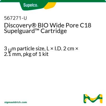 Discovery&#174; BIO Wide Pore C18 Supelguard Cartridge 3&#160;&#956;m particle size, L × I.D. 2&#160;cm × 2.1&#160;mm, pkg of 1&#160;kit