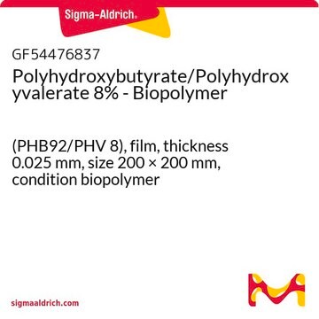 Polyhydroxybutyrate/Polyhydroxyvalerate 8% - Biopolymer (PHB92/PHV 8), film, thickness 0.025&#160;mm, size 200 × 200&#160;mm, condition biopolymer