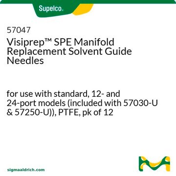 Aiguilles-guides pour solvant (de rechange) pour collecteur Visiprep&#8482;&nbsp;SPE for use with standard, 12- and 24-port models (included with 57030-U &amp; 57250-U)), PTFE, pk of 12