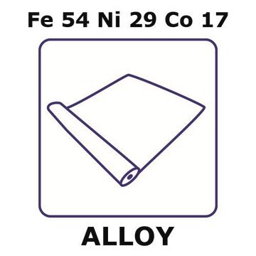 Glass Sealing Alloy, Fe54Ni29Co17 foil, 0.5m coil, 0.20mm thickness, annealed