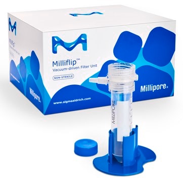 Milliflip&#8482;-HV Non-sterile Vacuum-driven PVDF Filter Unit Nonsterile, 50 mL process volume, 0.45 &#181;m pore size, PVDF membrane