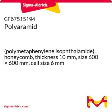 Polyaramid (polymetaphenylene isophthalamide), honeycomb, thickness 10&#160;mm, size 600 × 600&#160;mm, cell size 6&#160;mm