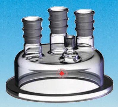 Ace reaction flask head w/ thermometer joint fits flask, 2,000 &#8209; 4,000&#160;mL, center joint: ST/NS 24/40, side joint: ST/NS 24/40