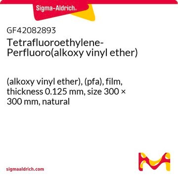 Tetrafluoroethylene-Perfluoro(alkoxy vinyl ether) (alkoxy vinyl ether), (pfa), film, thickness 0.125&#160;mm, size 300 × 300&#160;mm, natural