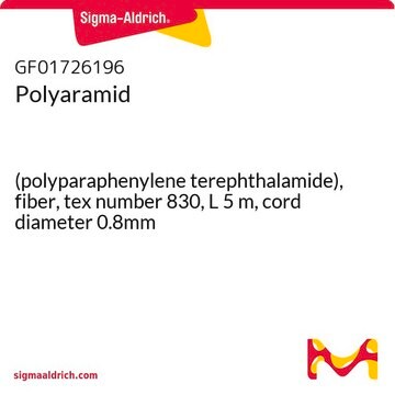 Polyaramid (polyparaphenylene terephthalamide), fiber, tex number 830, L 5&#160;m, cord diameter 0.8mm