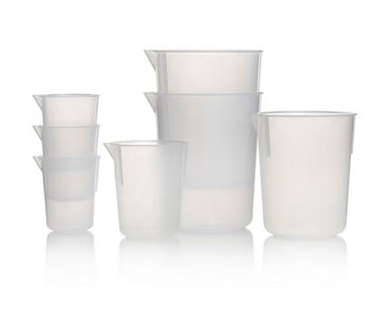 Azlon Tapered Beakers with Moulded Graduations polypropylene, capacity 50&#160;mL