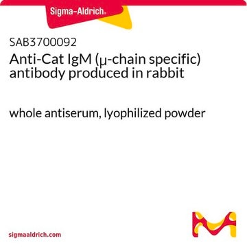 Anti-Cat IgM (&#956;-chain specific) antibody produced in rabbit whole antiserum, lyophilized powder