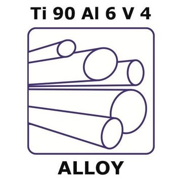 Titanium-aluminum-vanadium alloy, Ti90Al6V4 100mm rod, 35.0mm diameter