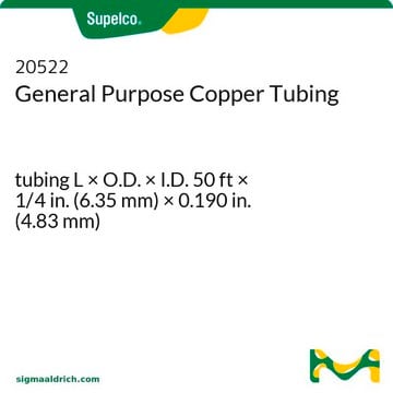 Tube en cuivre à usage général tubing L × O.D. × I.D. 50&#160;ft × 1/4&#160;in. (6.35&#160;mm) × 0.190&#160;in. (4.83&#160;mm)