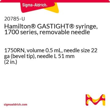 Hamilton&#174; GASTIGHT&#174; Spritze, Serie 1700, abnehmbare Nadel 1750RN, volume 0.5&#160;mL, needle size 22 ga (bevel tip), needle L 51&#160;mm (2&#160;in.)