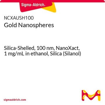 Gold Nanospheres Silica-Shelled, 100&#160;nm, NanoXact, 1&#160;mg/mL in ethanol, Silica (Silanol)