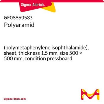 Polyaramid (polymetaphenylene isophthalamide), sheet, thickness 1.5&#160;mm, size 500 × 500&#160;mm, condition pressboard