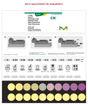 Test cyjanku colorimetric, 0.03-0.7&#160;mg/L (CN-), for use with MQUANT&#174;