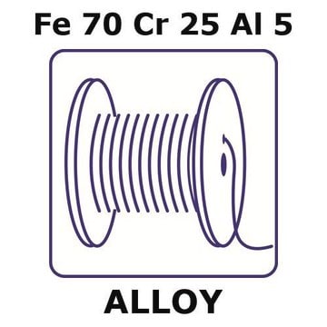 Aluchrom O - Resistance Alloy, Fe70Cr25Al5 50m wire, 0.125mm diameter, annealed